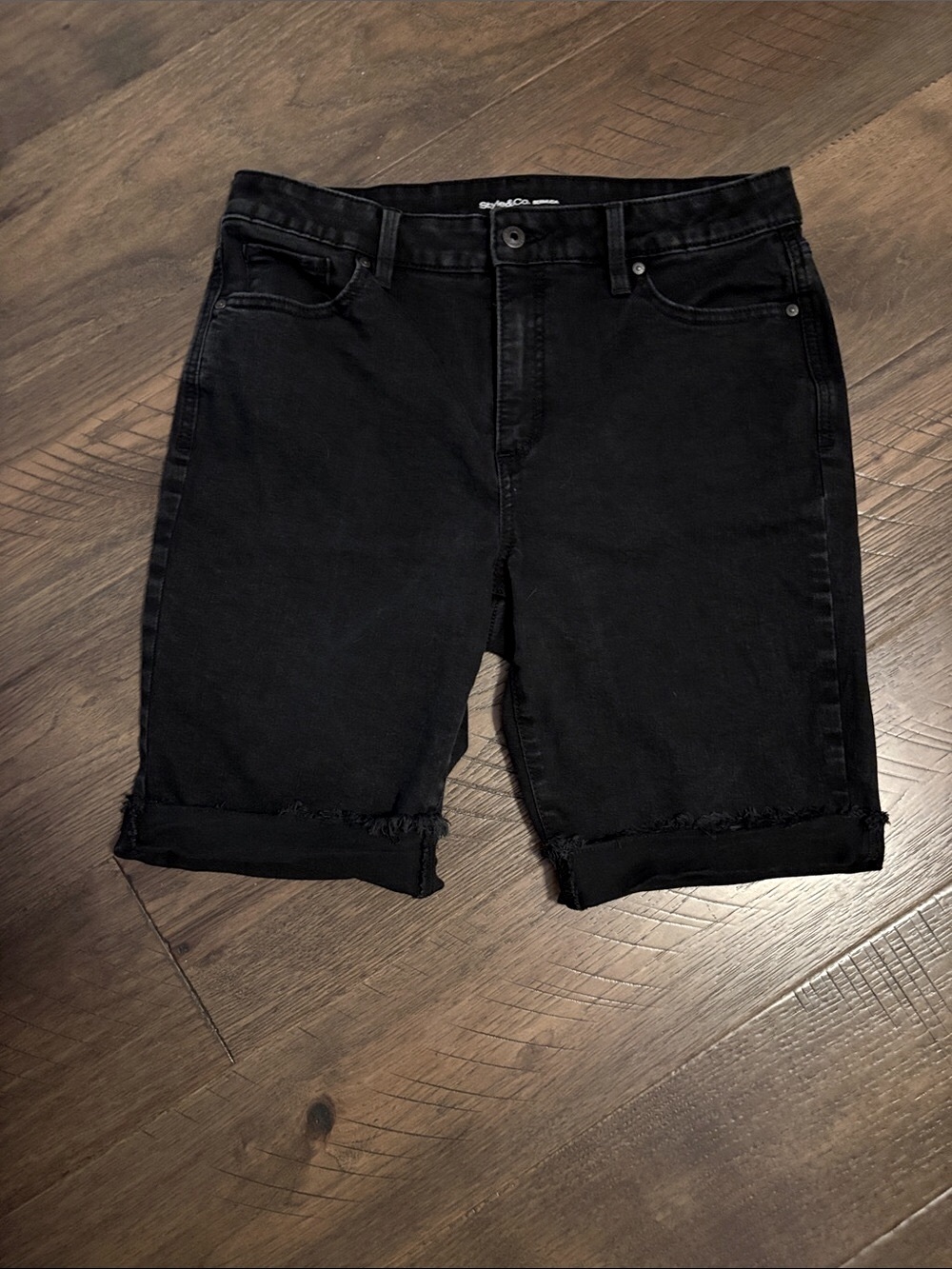 Style & Co. Black Denim Bermuda Shorts